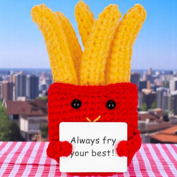 French Fry Plush – Positive Message Desk Buddy & Fast Food Encouragement Gift - Picture 4 of 6